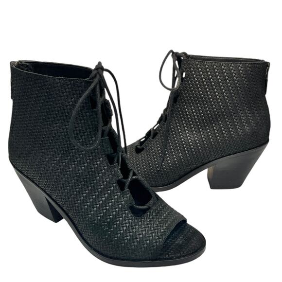 Eileen Fisher Slew Lace Up Booties Open Toe - Picture 1 of 12